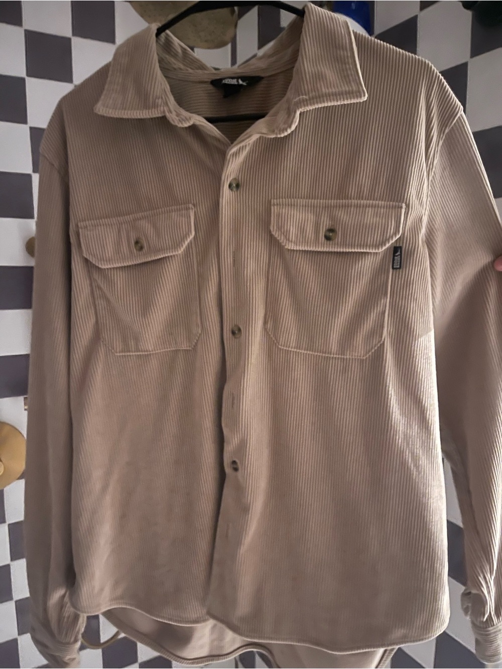 Eddie Bauer Beige Corduroy Shirt Jacket